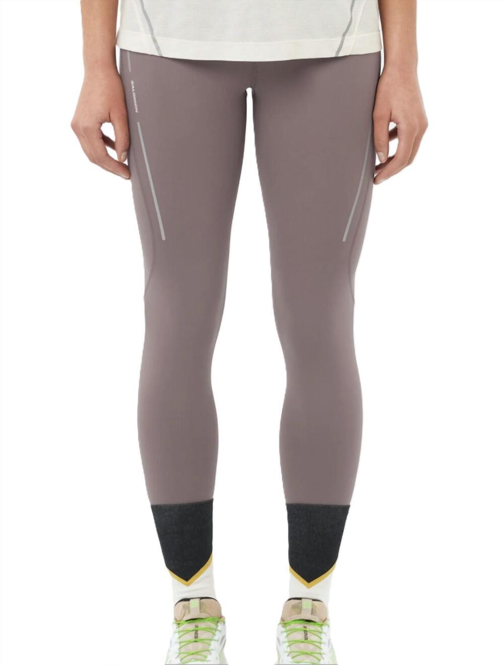NEW SALOMON woman's shakeout core stellar 28" tights in iron